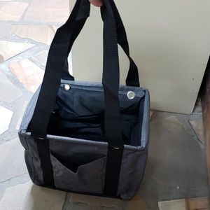 Thirty-One Small Utility Tote Charcoal Crosshatch